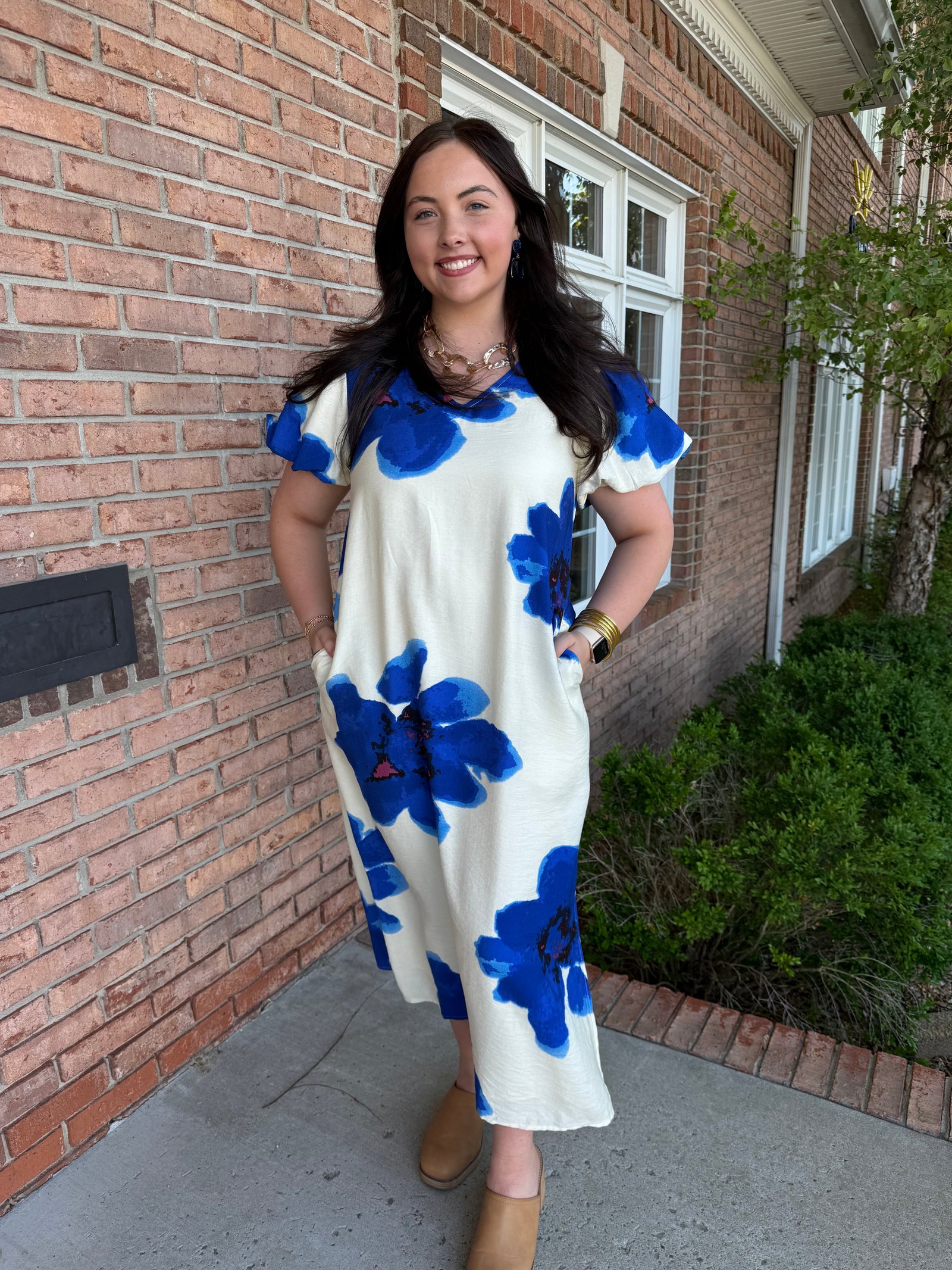 Blooming Breeze Floral Midi Dress-310 Dresses-Simply Stylish boutique-Simply Stylish Boutique | Women’s & Kid’s Fashion | Paducah, KY