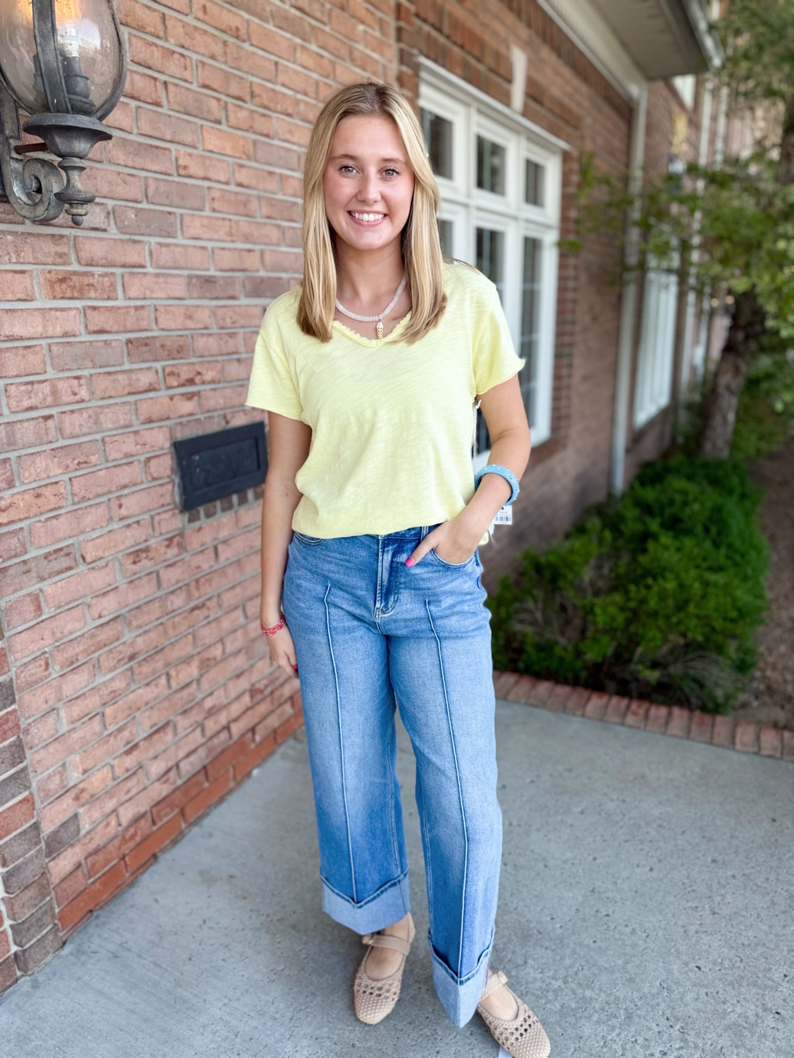 Vanya Tee - Yellow-120 Casual Tops & Tees-Simply Stylish boutique-Simply Stylish Boutique | Women’s & Kid’s Fashion | Paducah, KY