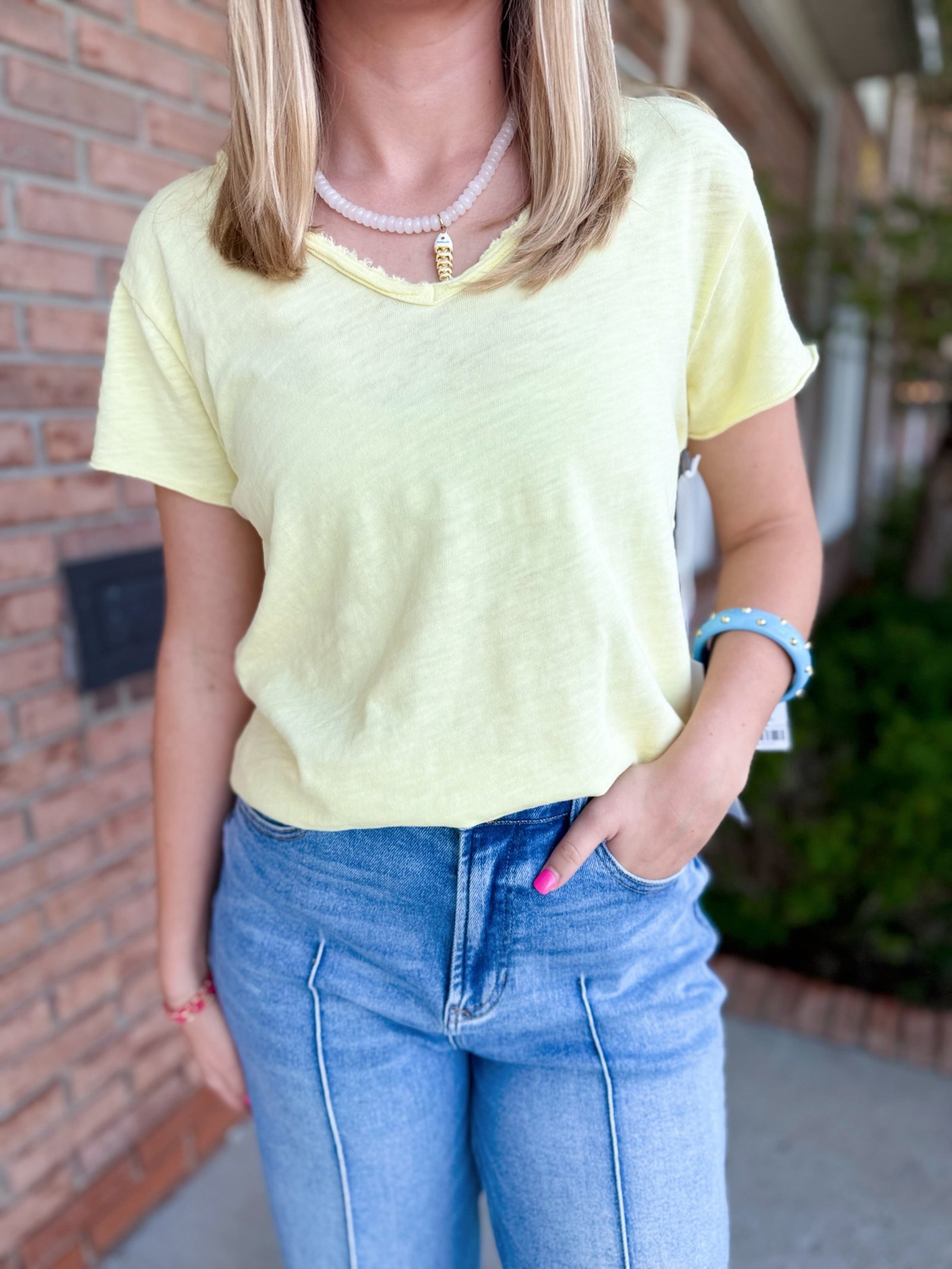 Vanya Tee - Yellow-120 Casual Tops & Tees-Simply Stylish boutique-Simply Stylish Boutique | Women’s & Kid’s Fashion | Paducah, KY