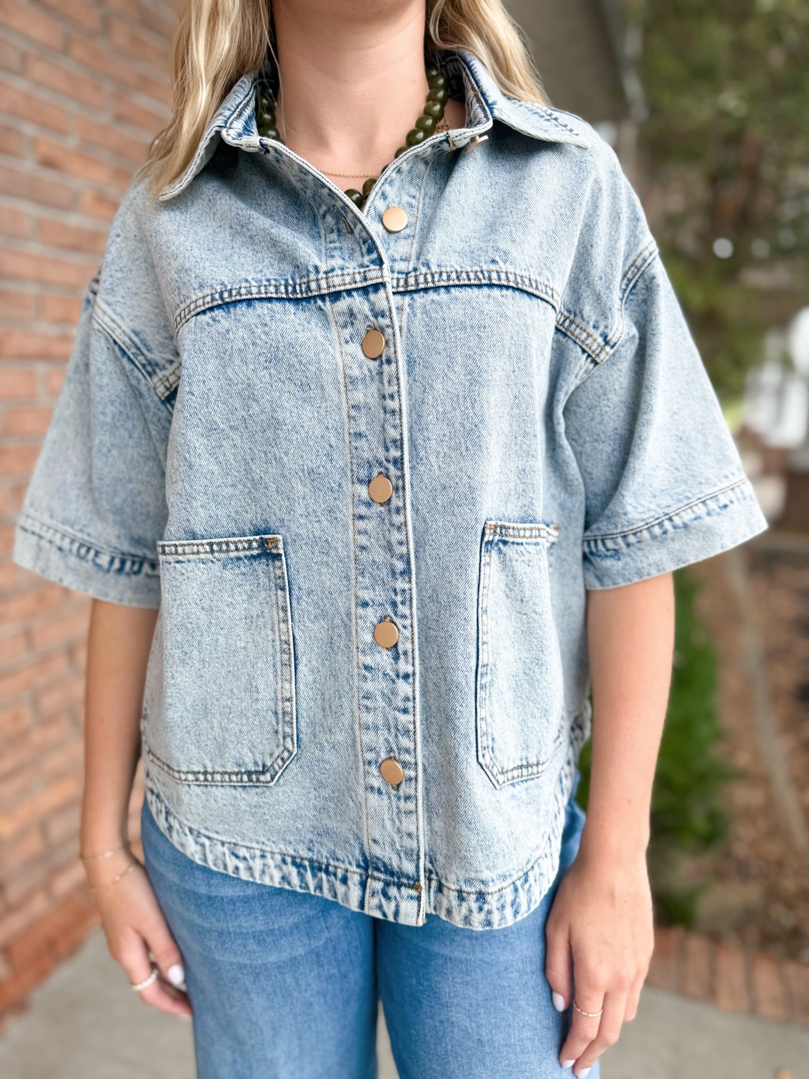 Vintage Vibes Denim Jacket-150 Jackets, Blazers, & Outerwear-Simply Stylish boutique-Simply Stylish Boutique | Women’s & Kid’s Fashion | Paducah, KY