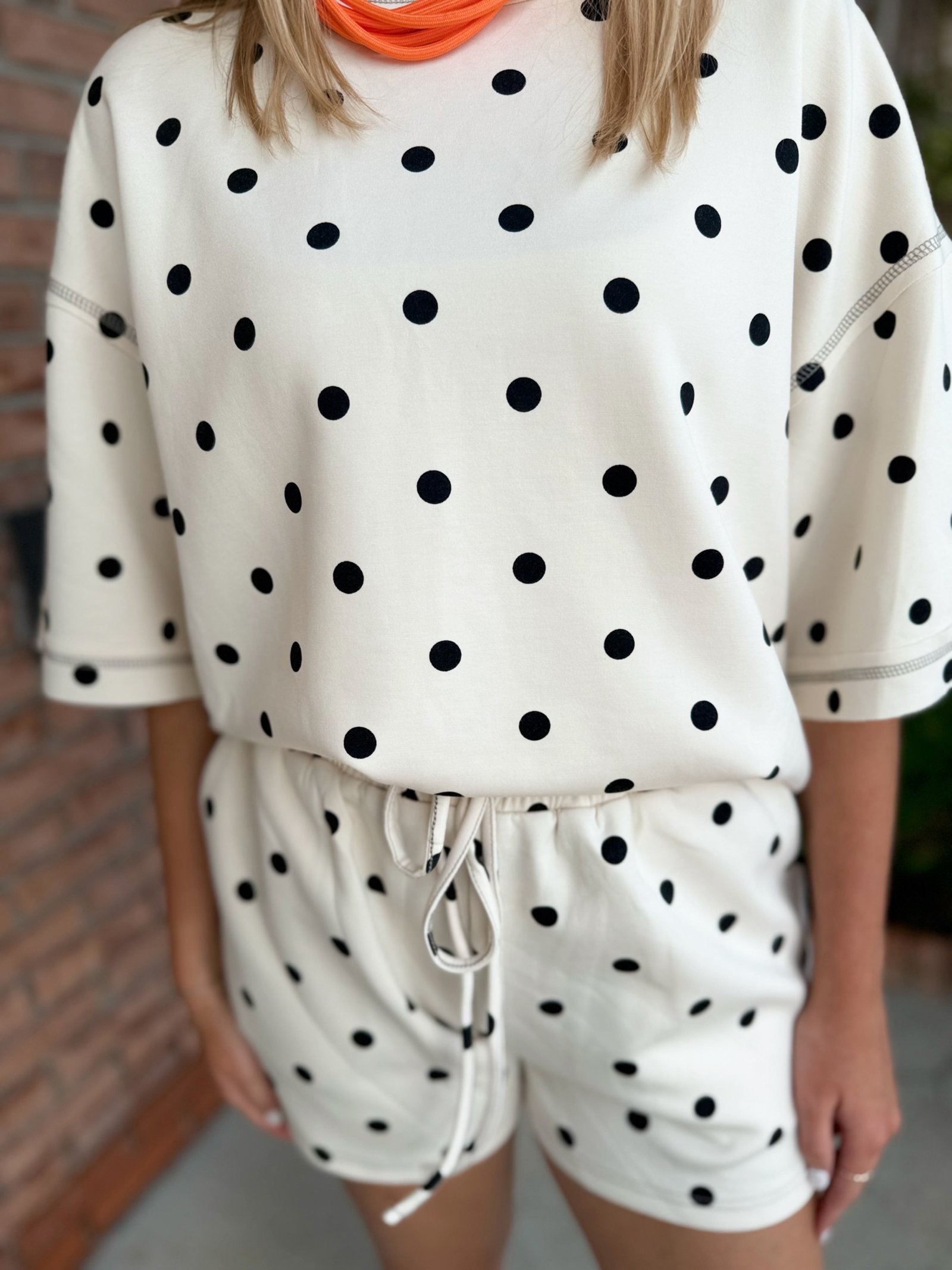 Polka Dot Scuba Shorts Set-320 Jumpers/Rompers-Simply Stylish boutique-Simply Stylish Boutique | Women’s & Kid’s Fashion | Paducah, KY