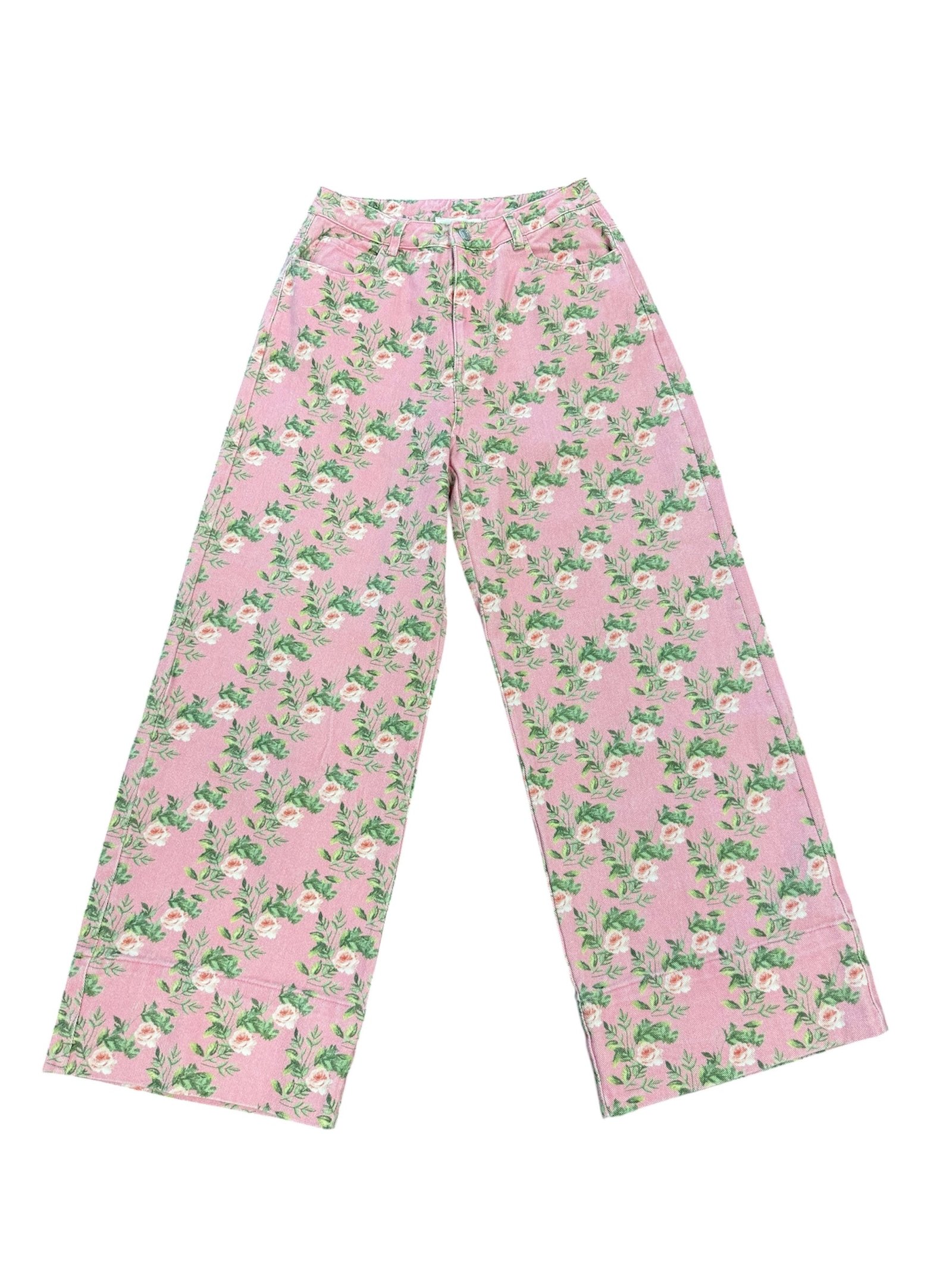 Bloom & Denim Floral Pants-230 Pants-Simply Stylish boutique-Simply Stylish Boutique | Women’s & Kid’s Fashion | Paducah, KY