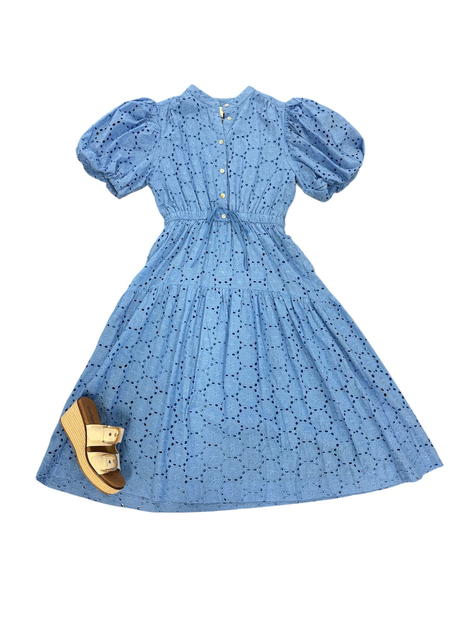 Bluebell Eyelet Midi-310 Dresses-Simply Stylish Boutique-Simply Stylish Boutique | Women’s & Kid’s Fashion | Paducah, KY