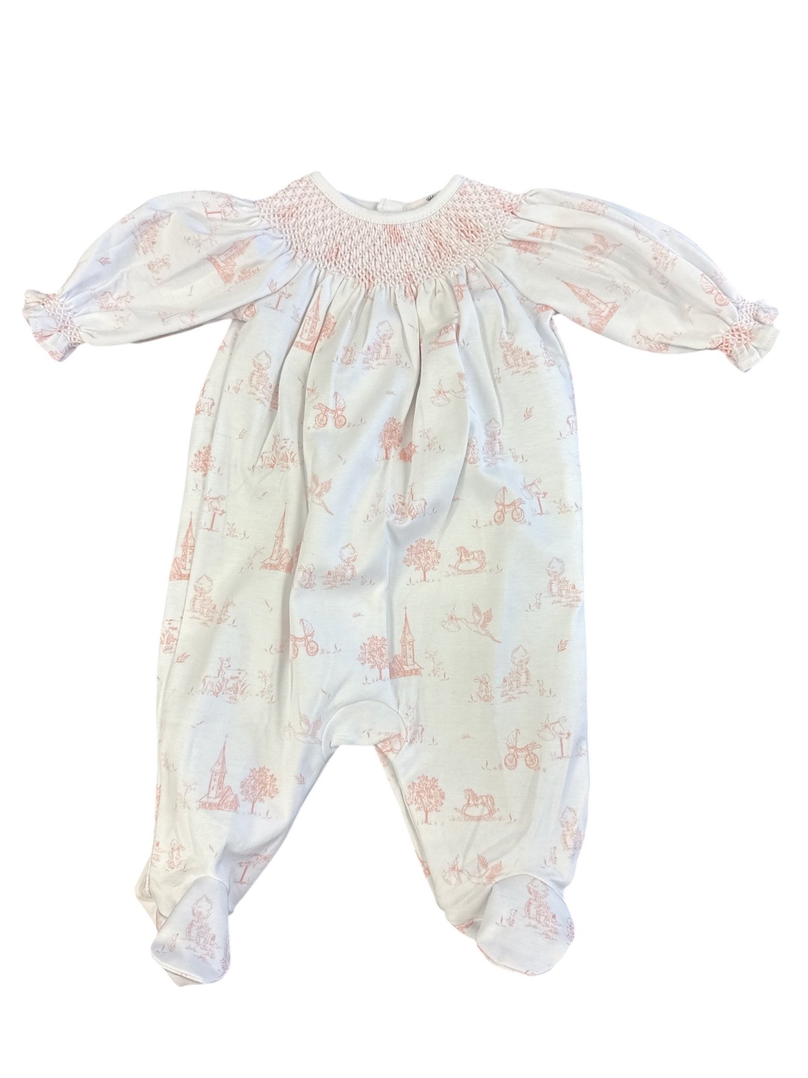 Pink Baby Smocked Footie-520 Baby & Kids Gifts-Simply Stylish Boutique-Simply Stylish Boutique | Women’s & Kid’s Fashion | Paducah, KY