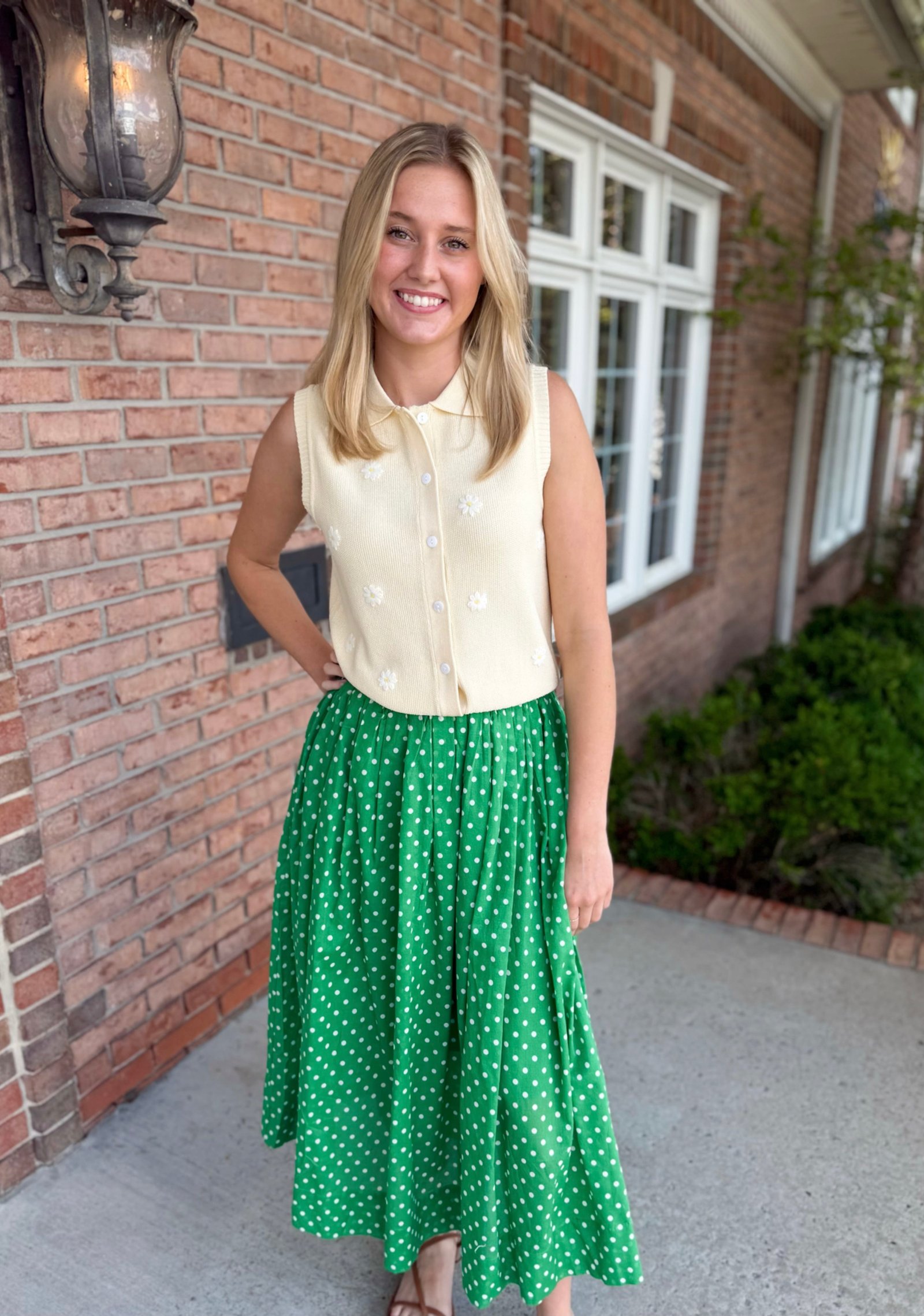Emerald Charm Polka Dot Skirt-220 Skirts/Shorts-Simply Stylish boutique-Simply Stylish Boutique | Women’s & Kid’s Fashion | Paducah, KY