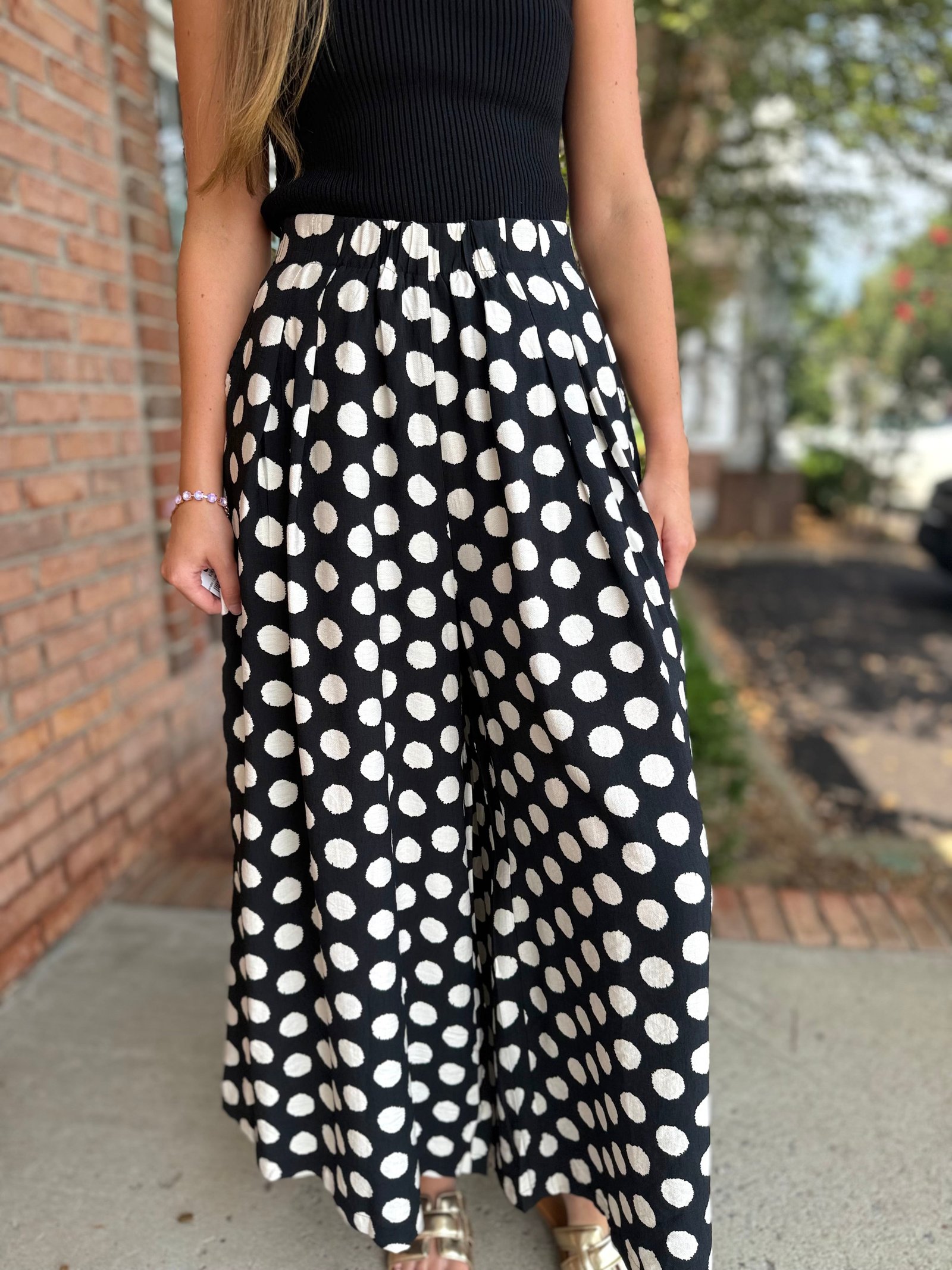 Chic In Dots Pants-230 Pants-Simply Stylish boutique-Simply Stylish Boutique | Women’s & Kid’s Fashion | Paducah, KY