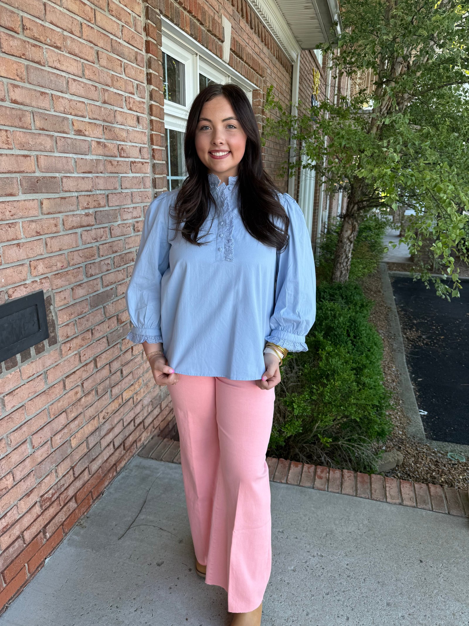 Sweet Eyelet Top-130 Dressy Tops & Blouses-Simply Stylish Boutique-Simply Stylish Boutique | Women’s & Kid’s Fashion | Paducah, KY