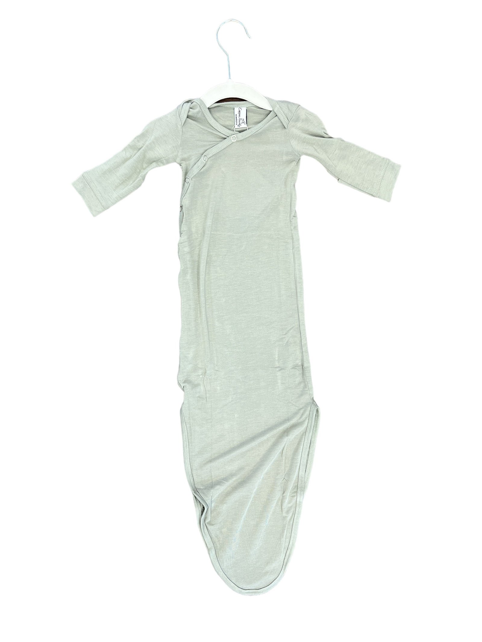 Stone Newborn Knotted Gown-520 Baby & Kids Gifts-Simply Stylish Boutique-Simply Stylish Boutique | Women’s & Kid’s Fashion | Paducah, KY