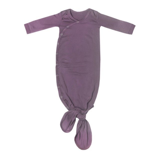 Plum Knotted Gown-520 Baby & Kids Gifts-Simply Stylish Boutique-Simply Stylish Boutique | Women’s & Kid’s Fashion | Paducah, KY