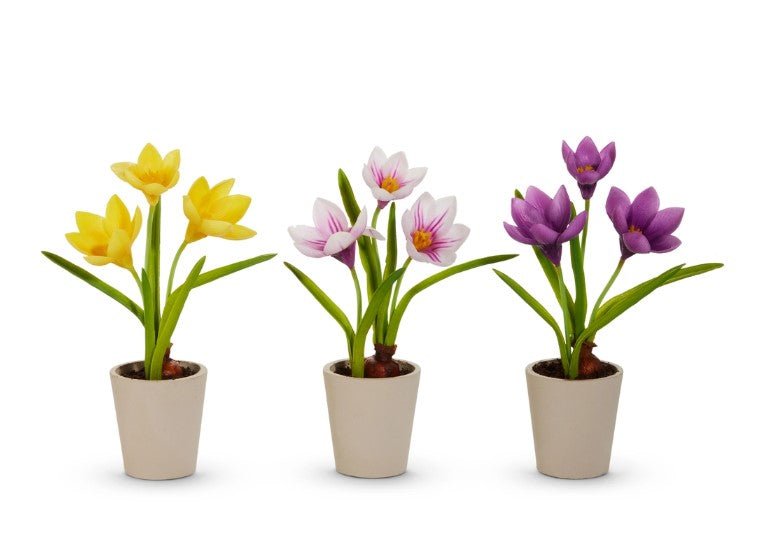 9.5" Real Touch Potted Crocus Bulb-510 General Gifts-Simply Stylish Boutique-Simply Stylish Boutique | Women’s & Kid’s Fashion | Paducah, KY