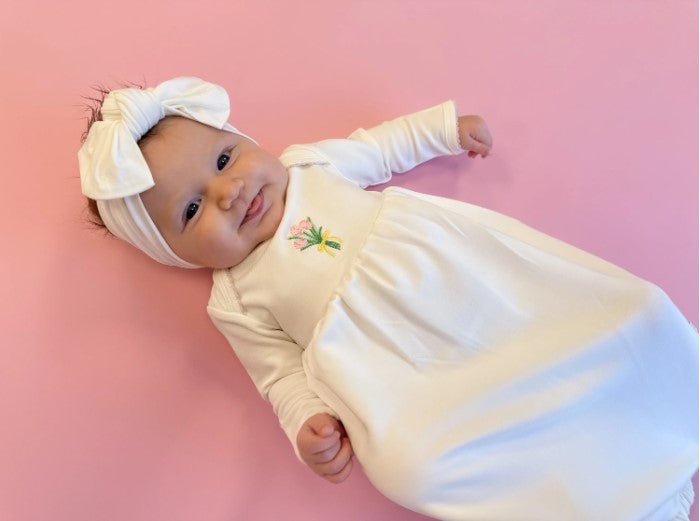 Tulips Pip Gown-520 Baby & Kids Gifts-Simply Stylish Boutique-Simply Stylish Boutique | Women’s & Kid’s Fashion | Paducah, KY